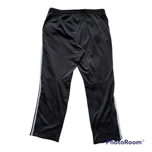 Adidas Men’s Black 3 Strip Polyester Blend Athletic Workout Soccer Pants Sz XXL - Picture 8 of 8